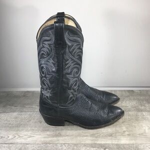 Dan Post Milwaukee Black Bullhide Cowboy Western Pull On Boots Men’s Size 9.5